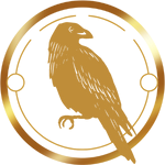 Isla Elrick logo (circle with raven)
